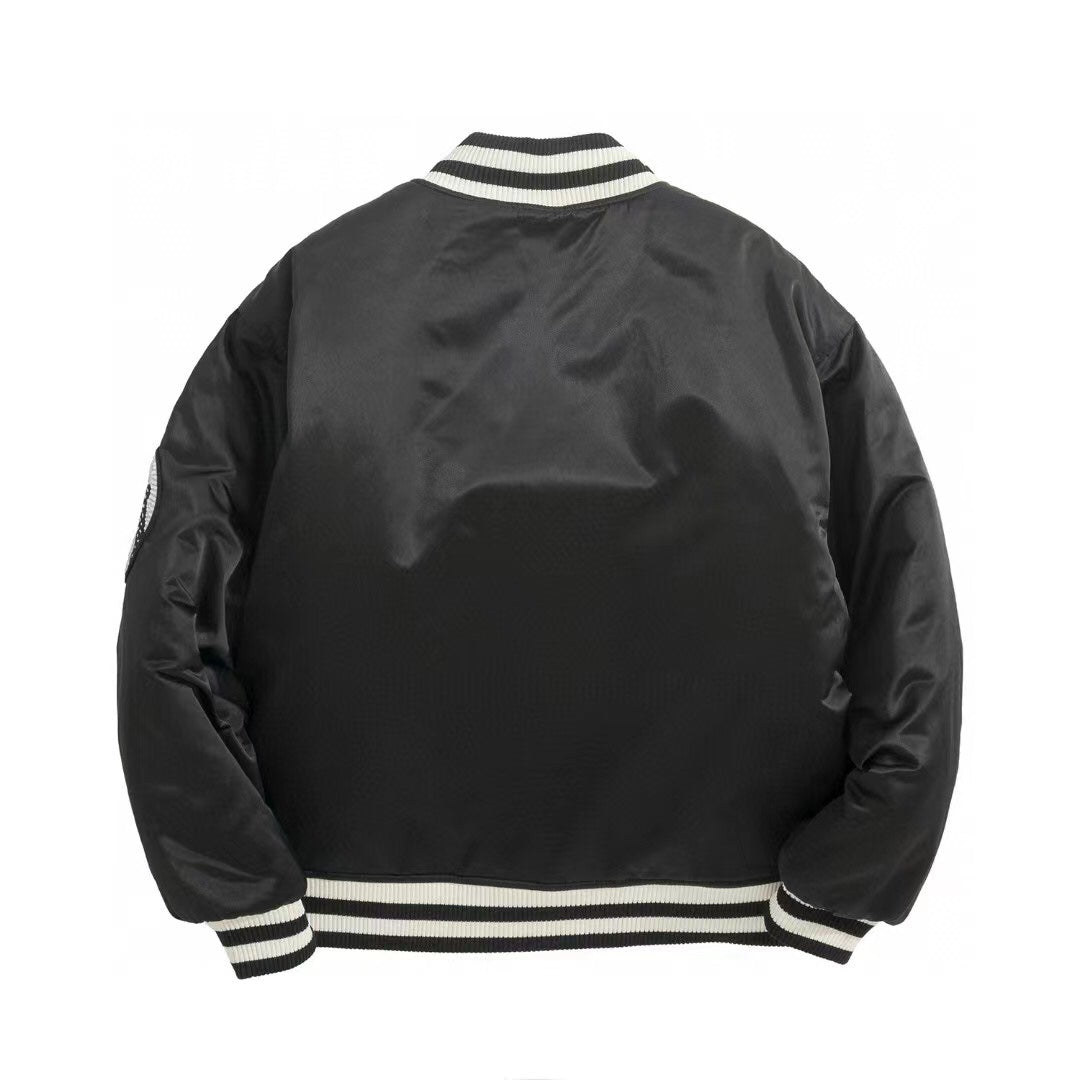 1014 Detail bead padded baseball jacket 1014 Detail bead padded baseball jacket