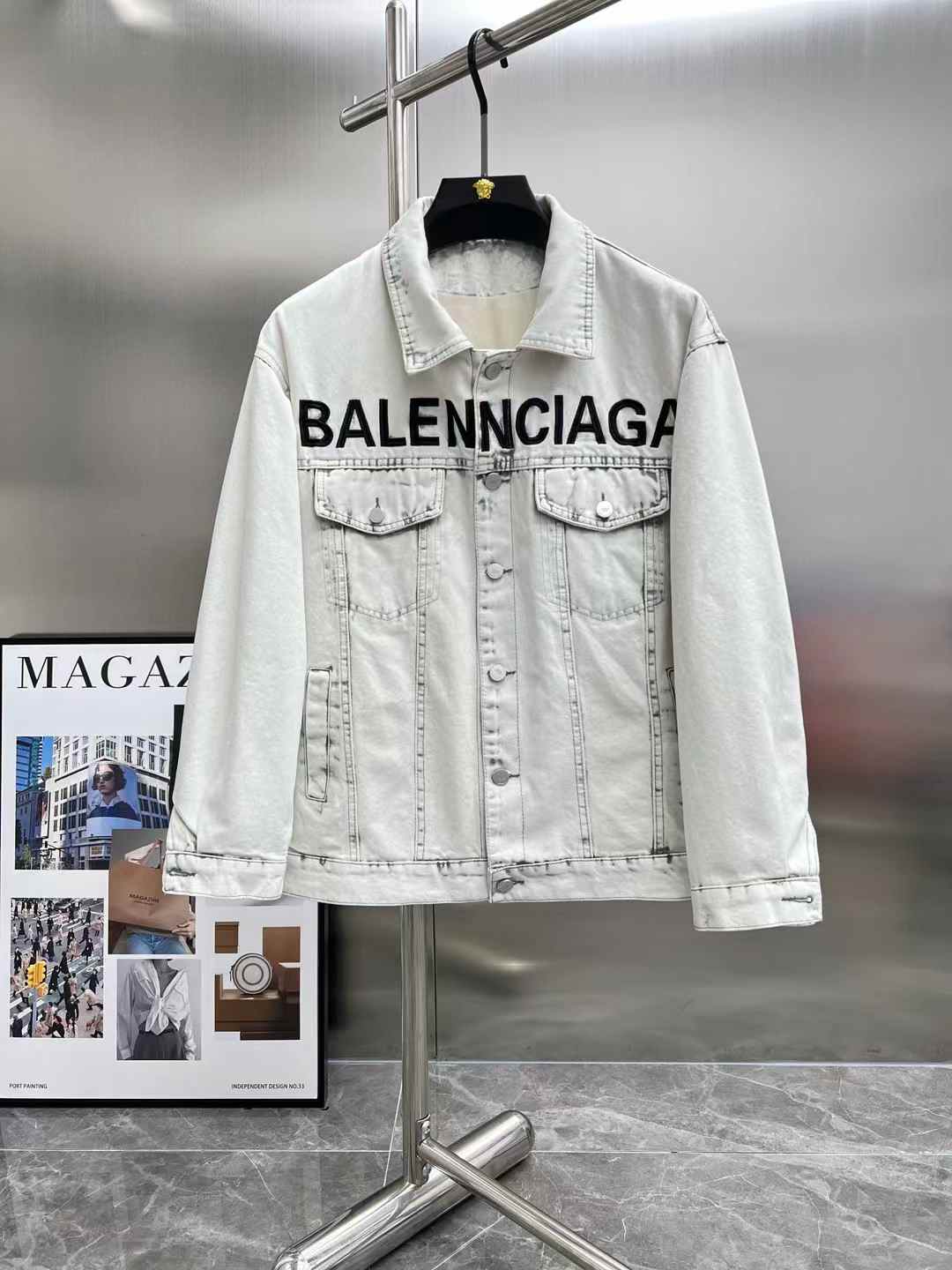 Heavy process limited edition runway fleece denim jacket Heavy process limited edition runway fleece denim jacket