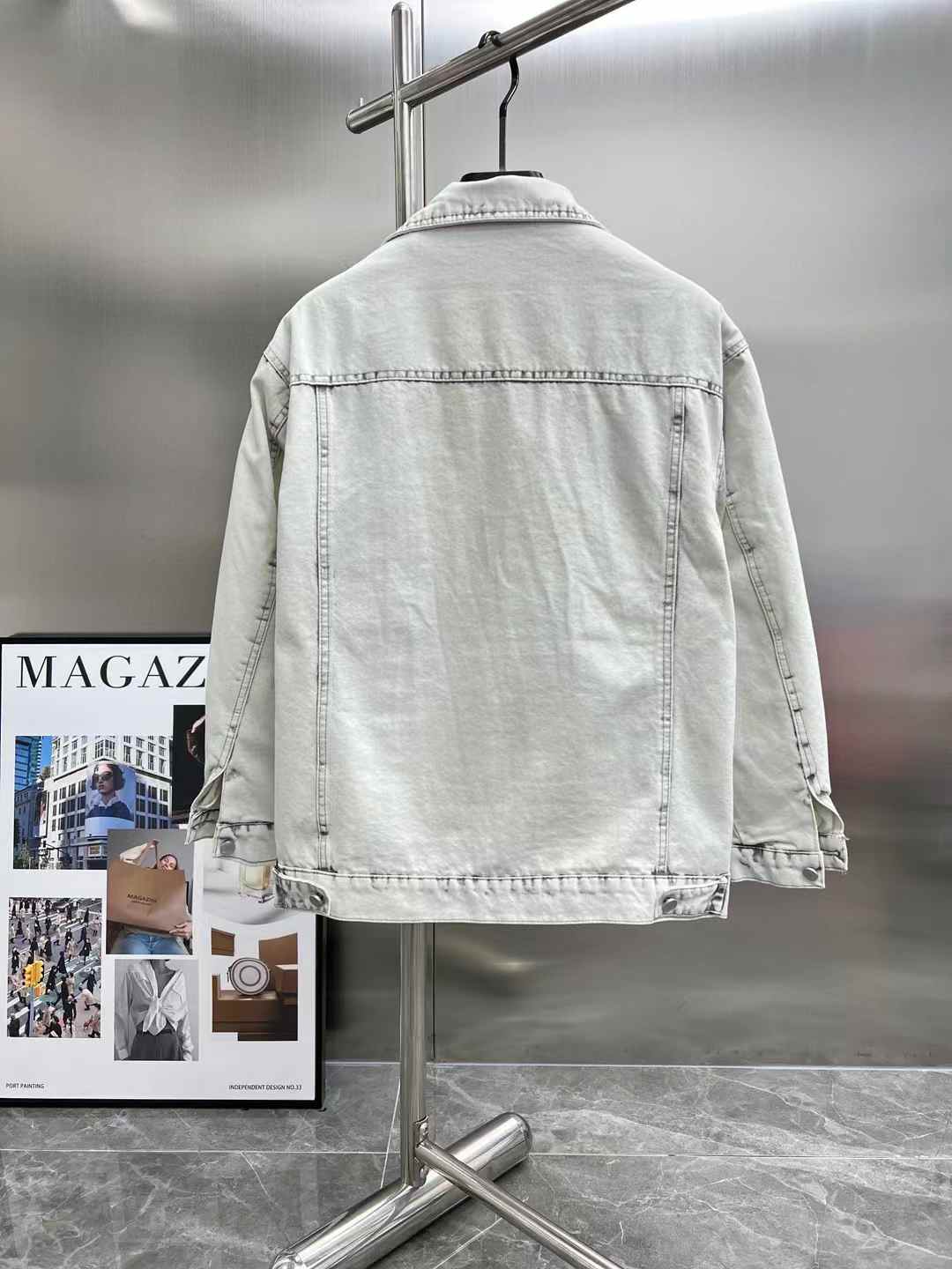 Heavy process limited edition runway fleece denim jacket Heavy process limited edition runway fleece denim jacket
