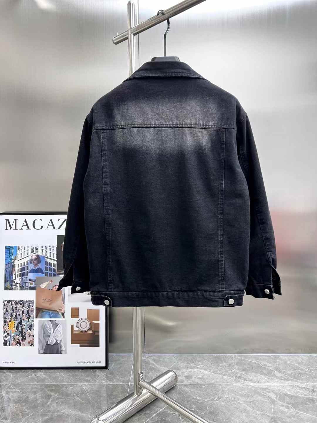 Heavy process limited edition runway fleece denim jacket Heavy process limited edition runway fleece denim jacket