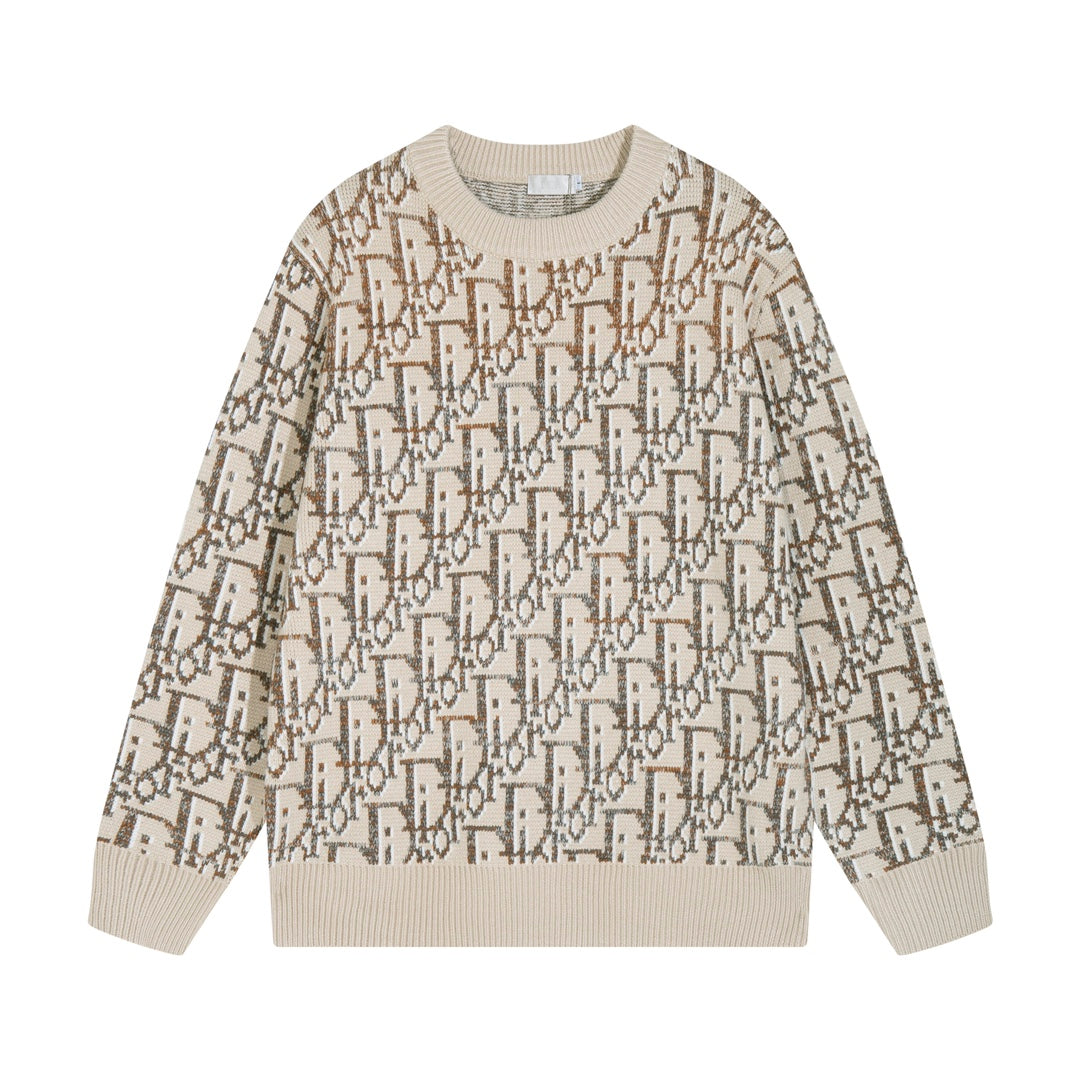 0909 Colorful logo jacquard wool crew-neck sweater 0909 Colorful logo jacquard wool crew-neck sweater