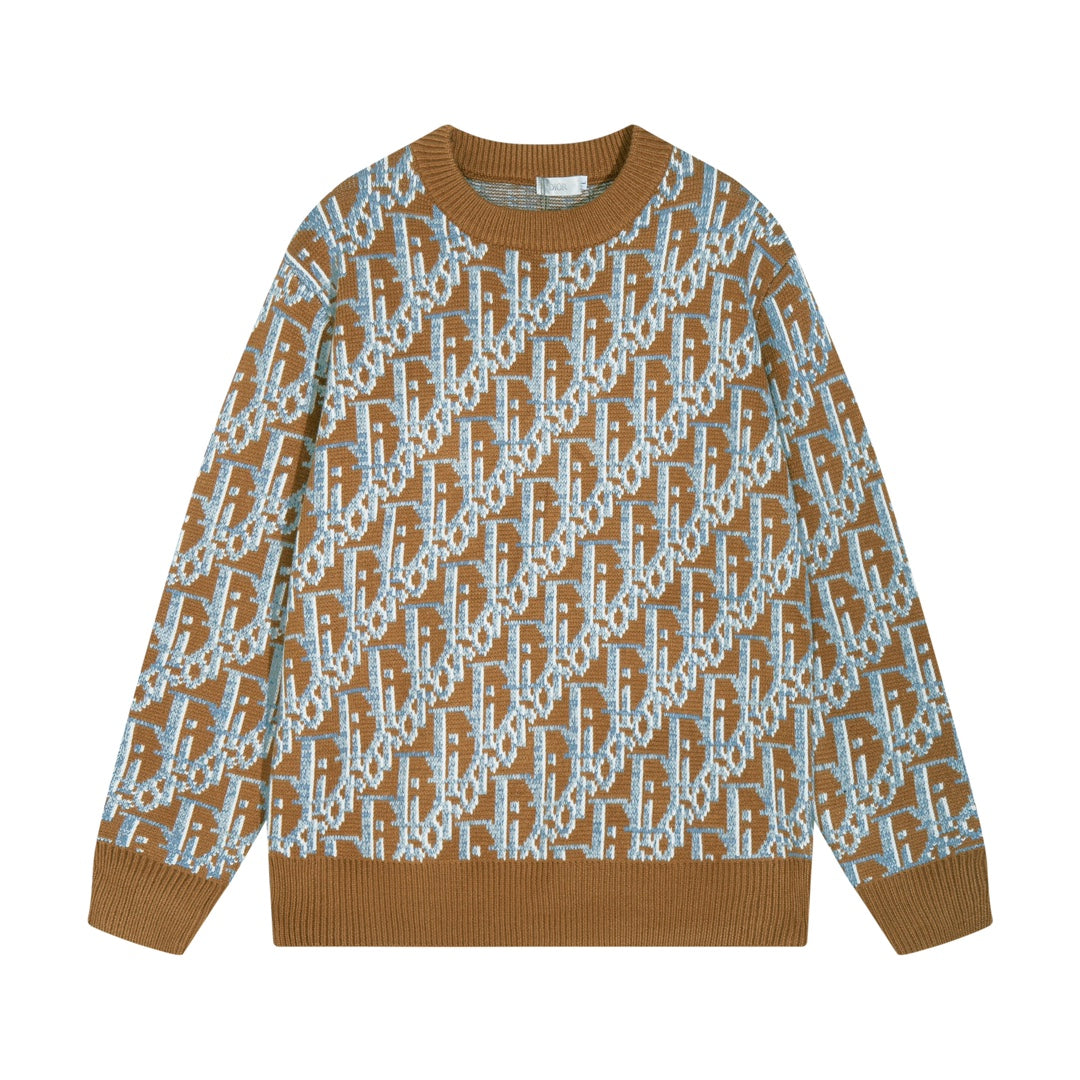 0909 Colorful logo jacquard wool crew-neck sweater 0909 Colorful logo jacquard wool crew-neck sweater