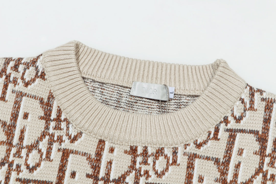 0909 Colorful logo jacquard wool crew-neck sweater 0909 Colorful logo jacquard wool crew-neck sweater