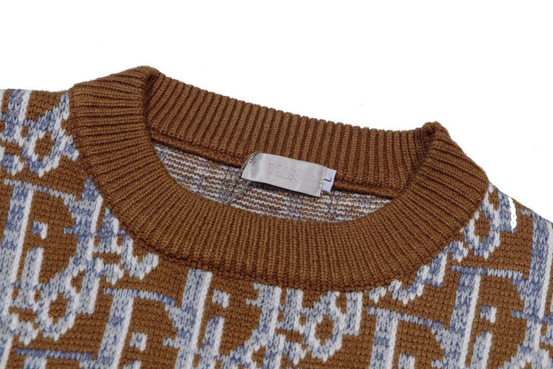 0909 Colorful logo jacquard wool crew-neck sweater 0909 Colorful logo jacquard wool crew-neck sweater
