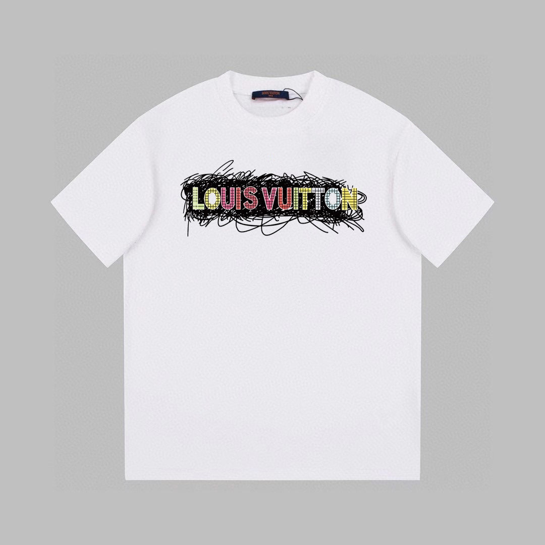 Black Trimmed Miscellaneous Printed T-Shirt Black Trimmed Miscellaneous Printed T-Shirt