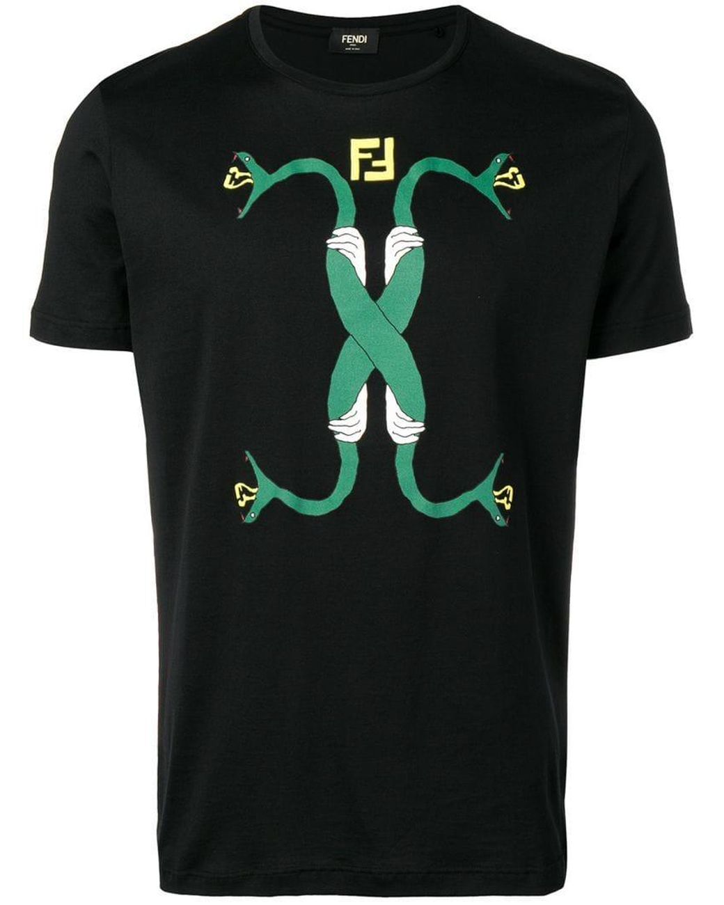 Black Intertwining Snake Print T-shirt Black Intertwining Snake Print T-shirt