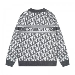 All Over Monogram Jacquard Crew Neck Sweater