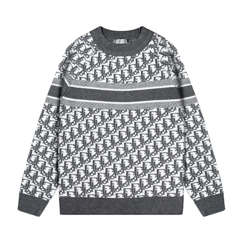 All Over Monogram Jacquard Crew Neck Sweater All Over Monogram Jacquard Crew Neck Sweater