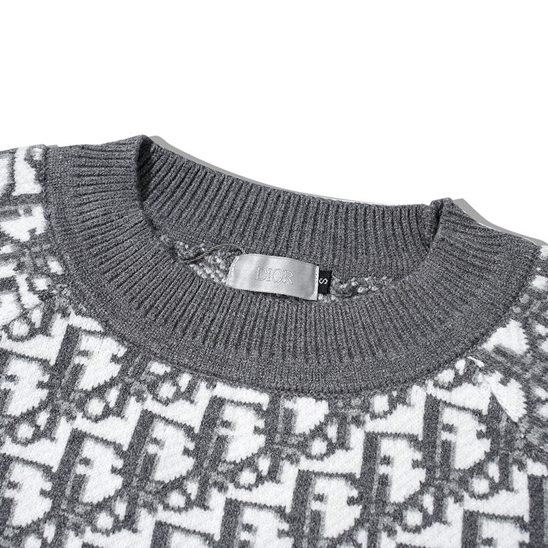 All Over Monogram Jacquard Crew Neck Sweater All Over Monogram Jacquard Crew Neck Sweater