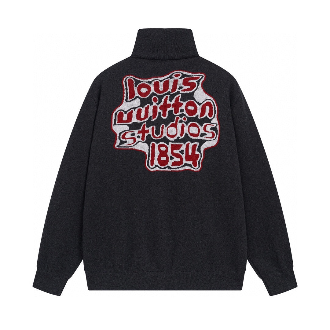 0909 New jacquard cotton waistband knitted stand-up collar jacket 0909 New jacquard cotton waistband knitted stand-up collar jacket