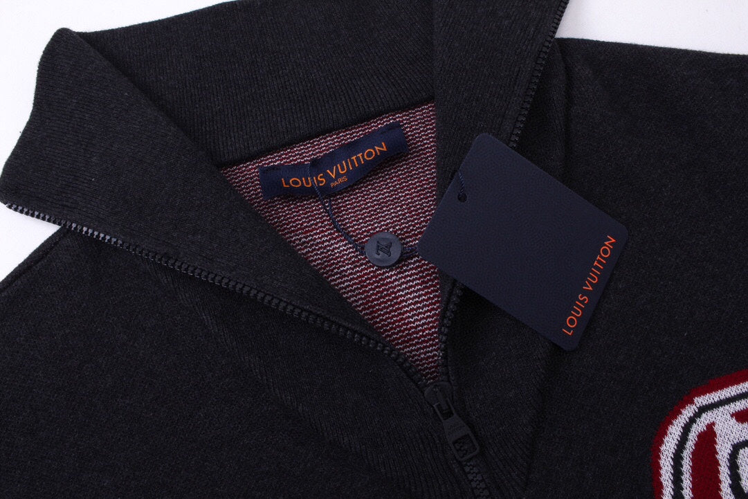 0909 New jacquard cotton waistband knitted stand-up collar jacket 0909 New jacquard cotton waistband knitted stand-up collar jacket