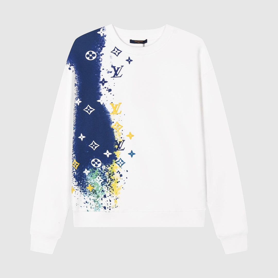 Blue Yellow Print Sweatshirt Blue Yellow Print Sweatshirt