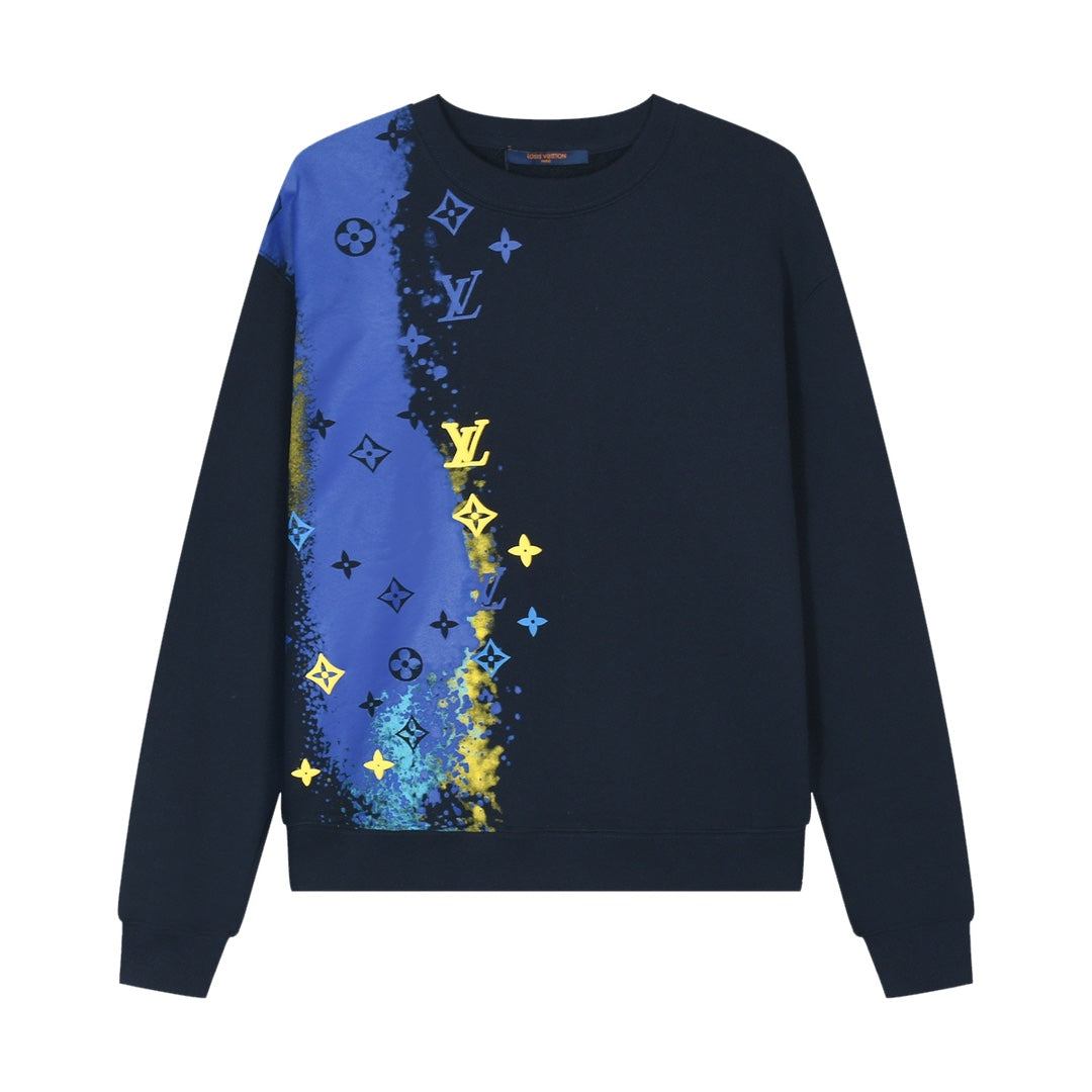 Blue Yellow Print Sweatshirt Blue Yellow Print Sweatshirt