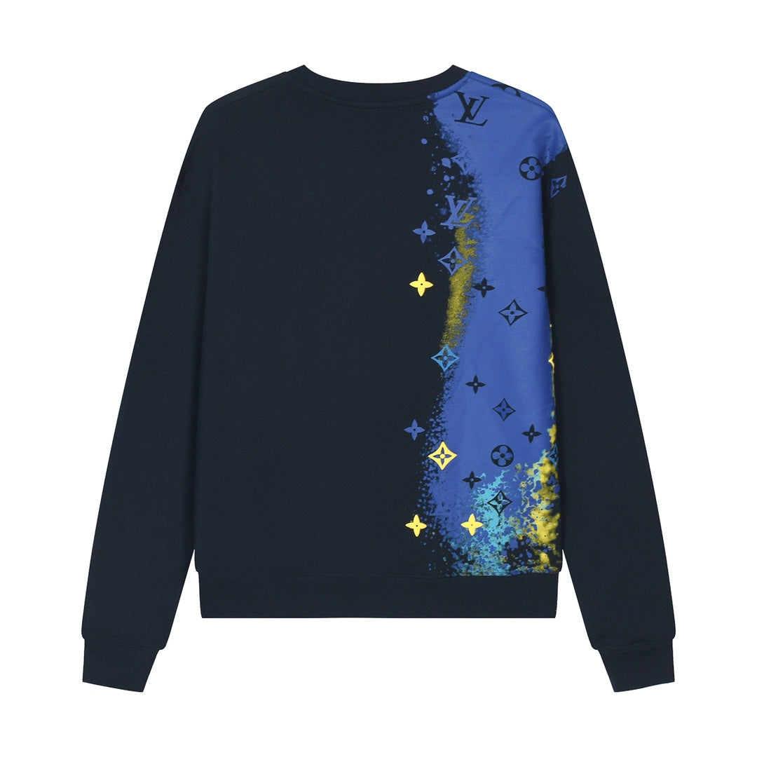 Blue Yellow Print Sweatshirt Blue Yellow Print Sweatshirt
