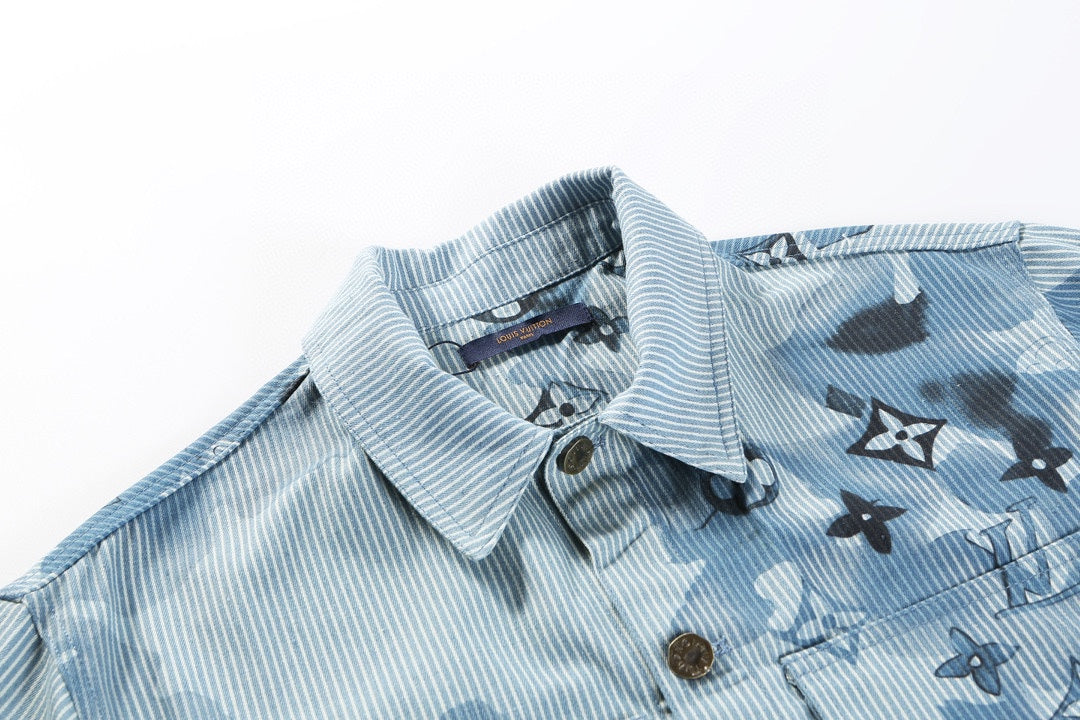 0717 New blue sky striped shirt jacket 0717 New blue sky striped shirt jacket