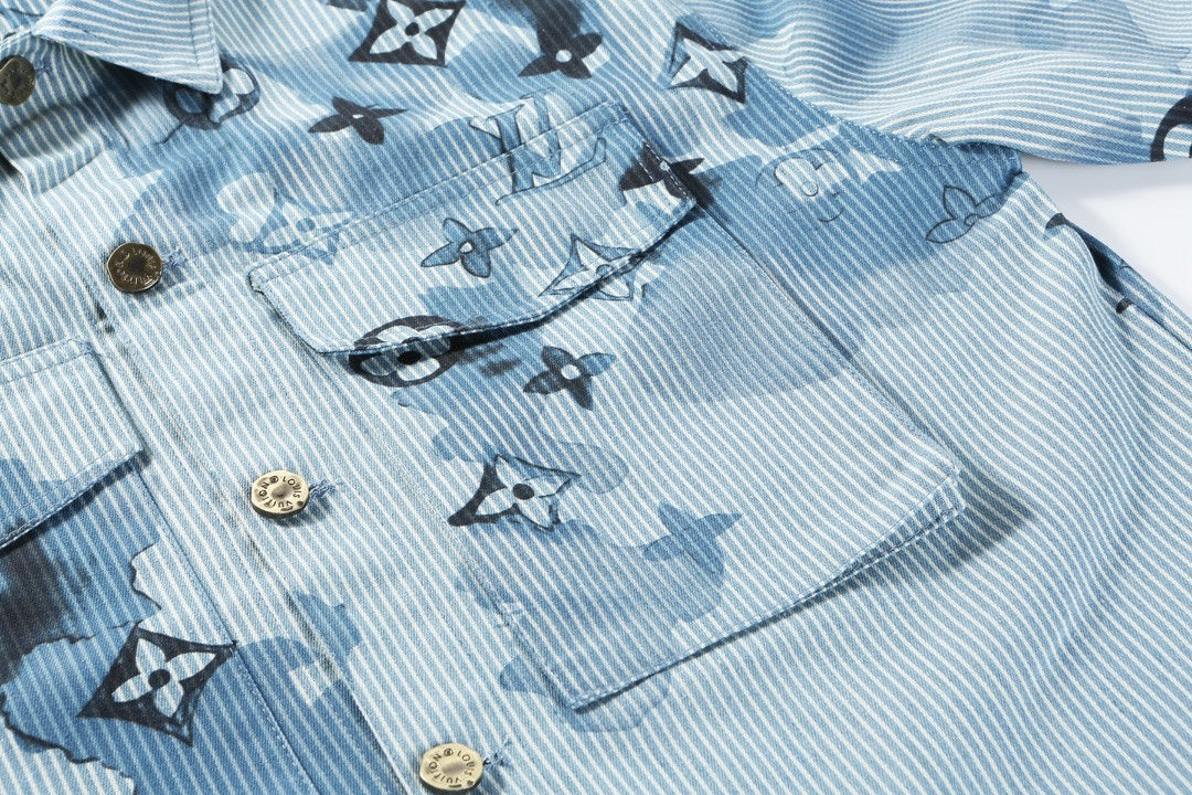 0717 New blue sky striped shirt jacket 0717 New blue sky striped shirt jacket