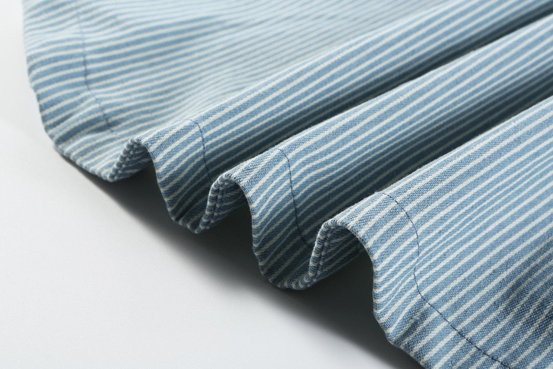 0717 New blue sky striped shirt jacket 0717 New blue sky striped shirt jacket