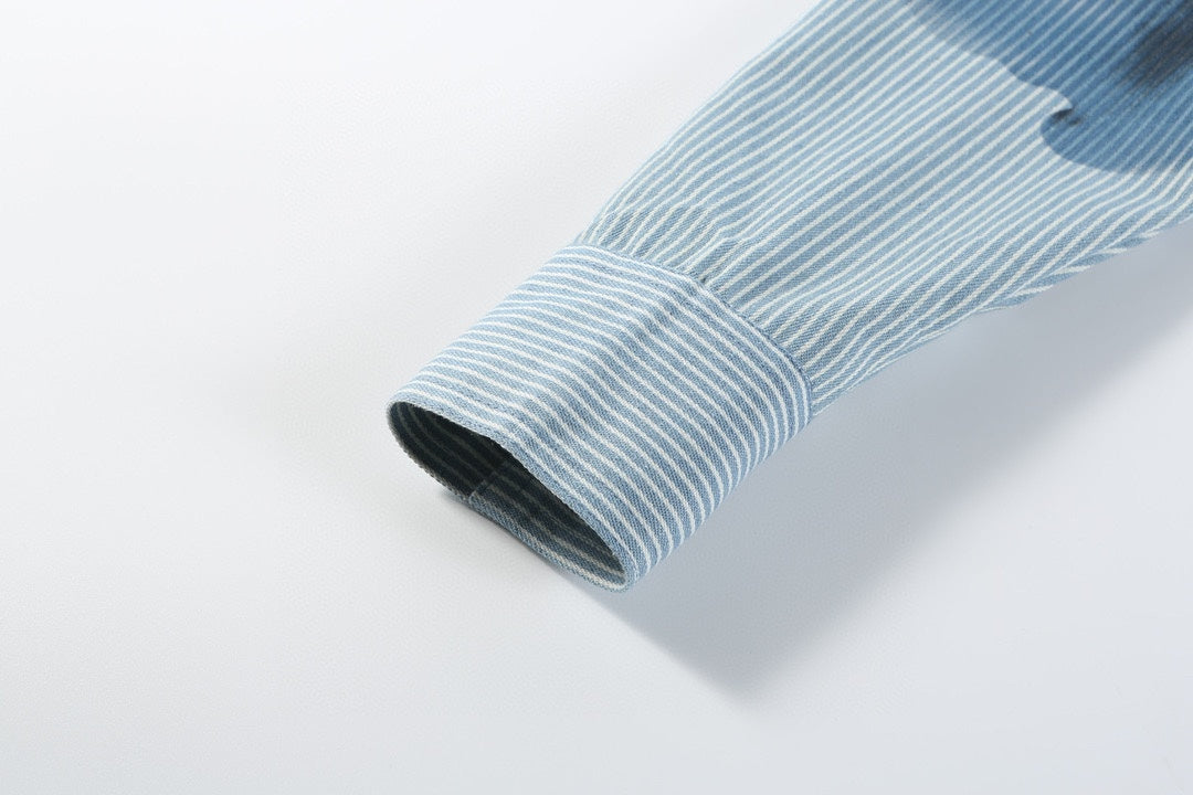 0717 New blue sky striped shirt jacket 0717 New blue sky striped shirt jacket