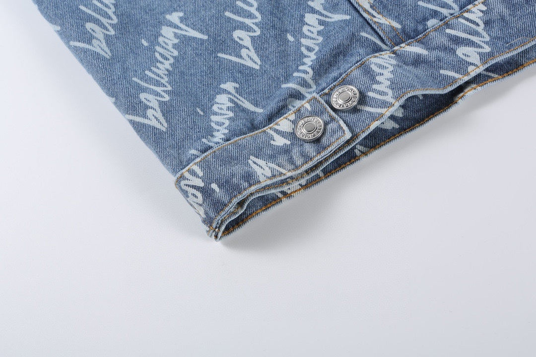 0717 New blue denim print jacket 0717 New blue denim print jacket