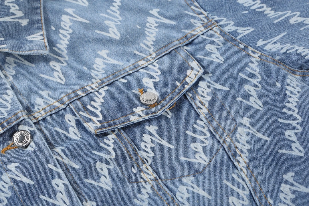 0717 New blue denim print jacket 0717 New blue denim print jacket