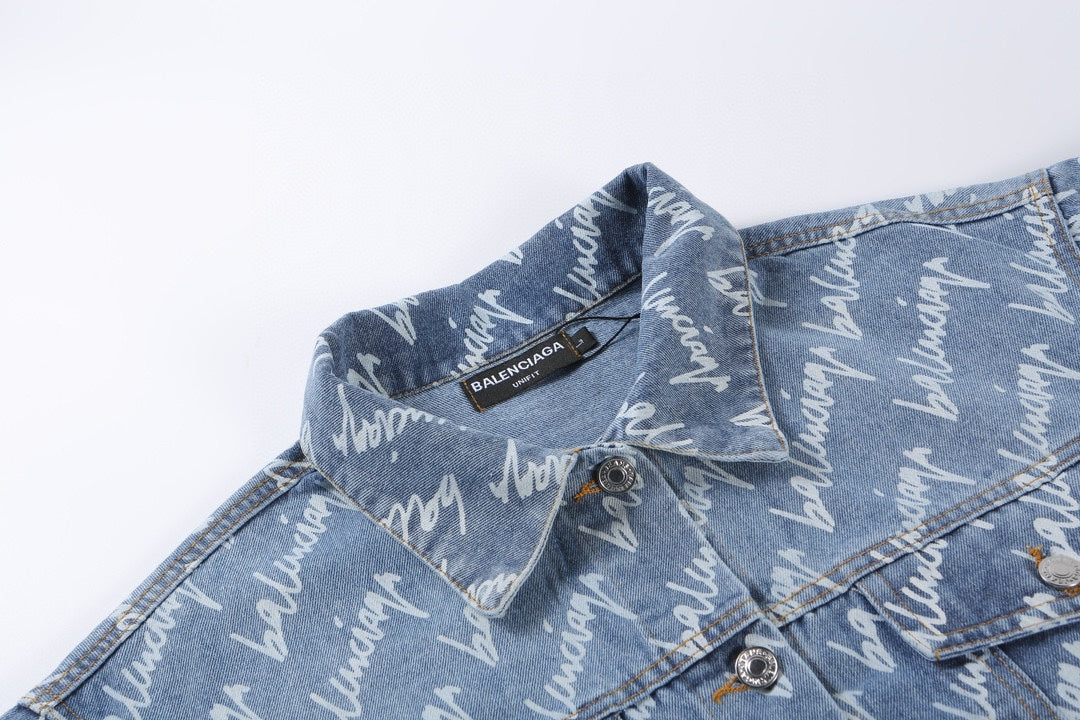 0717 New blue denim print jacket 0717 New blue denim print jacket