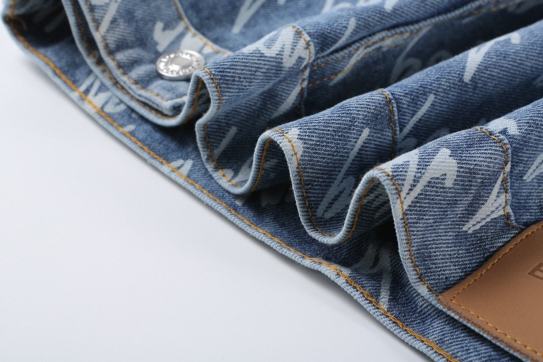 0717 New blue denim print jacket 0717 New blue denim print jacket