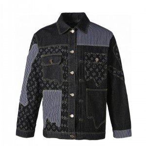 0717 Classic denim patchwork jacket