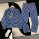 0717 Classic plaid style denim suit 0717 Classic plaid style denim suit