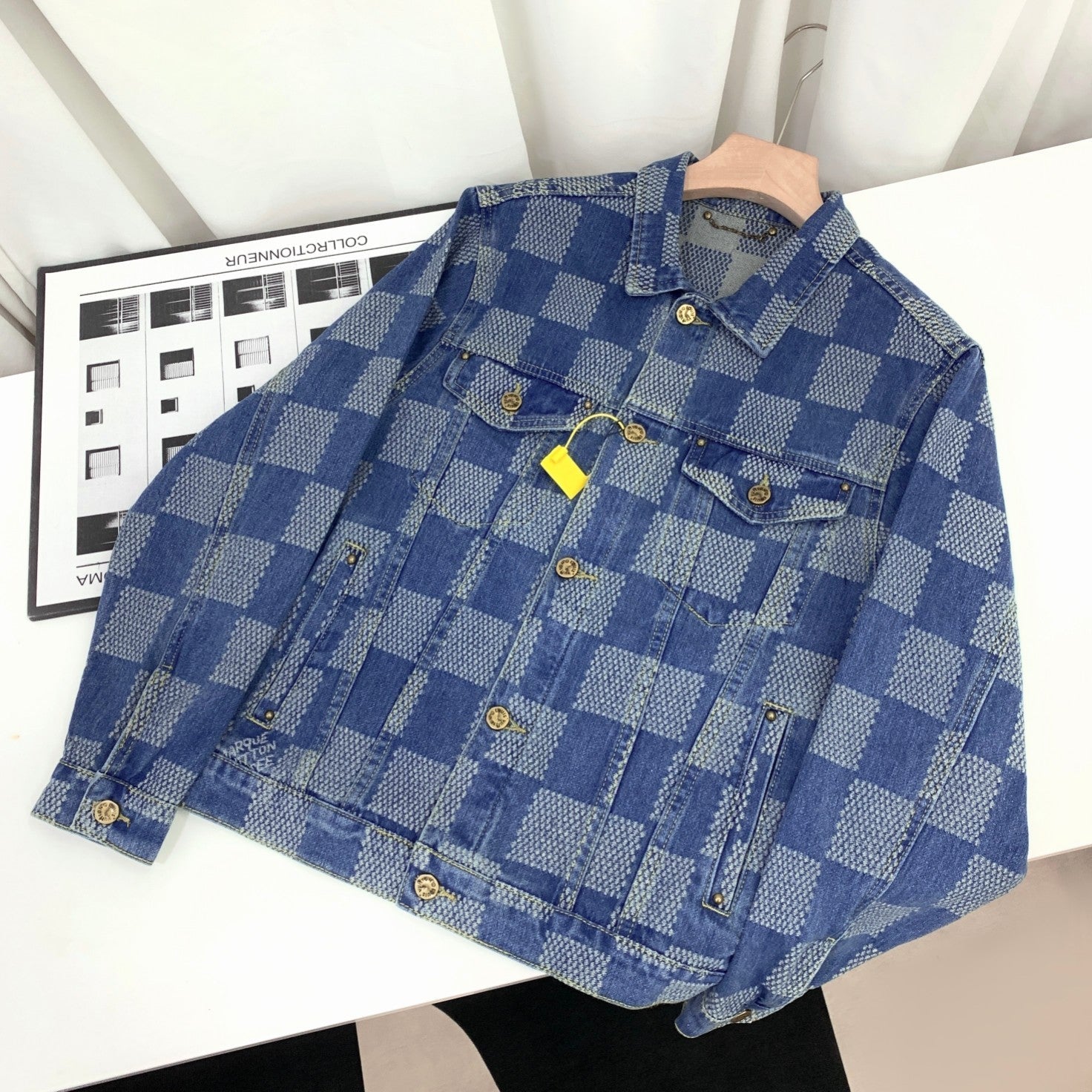 0717 Classic plaid style denim suit 0717 Classic plaid style denim suit