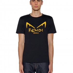 Diabolic Eyes Print Cotton T Shirt