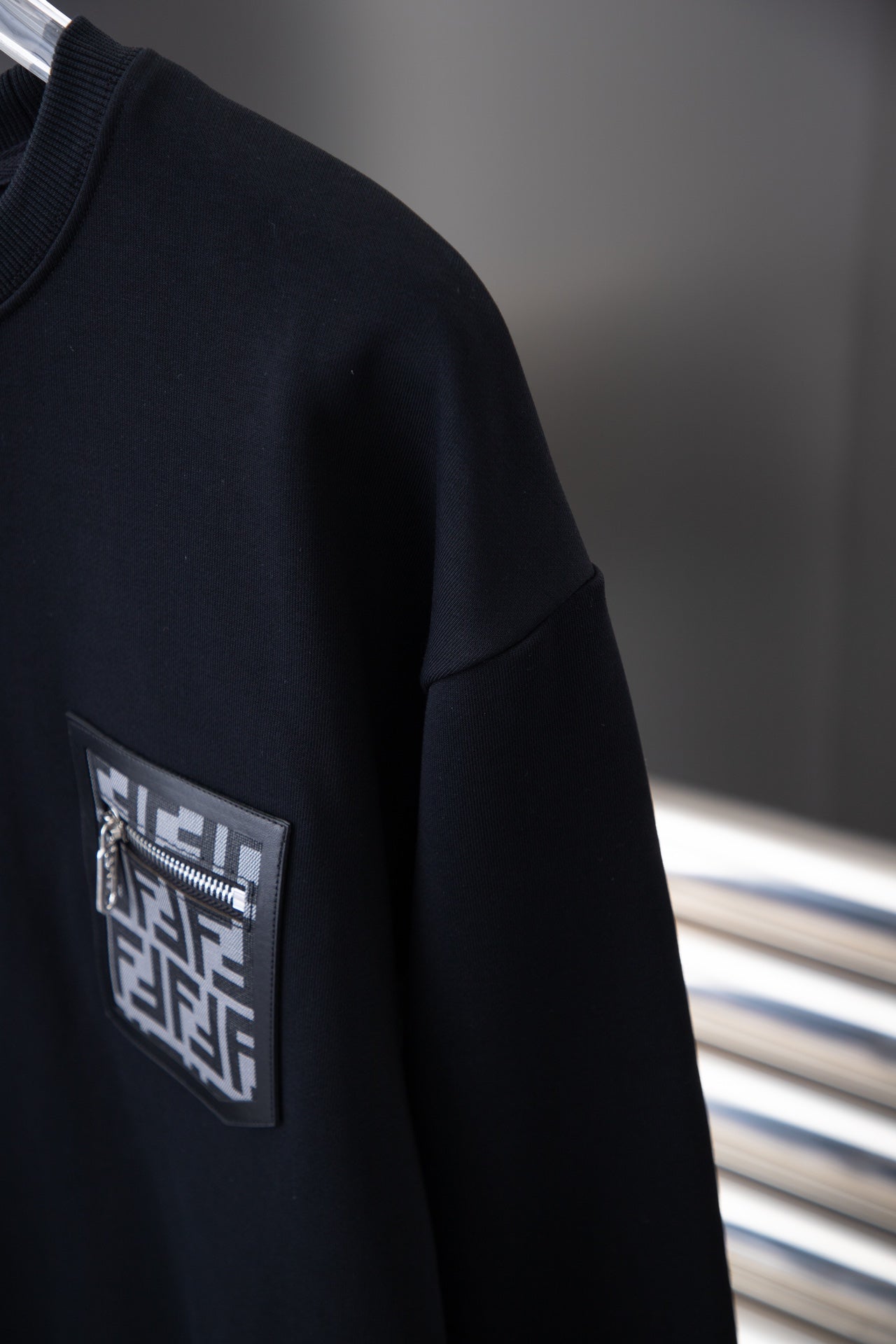 Zip Pocket At Chest Sweatshirt Zip Pocket At Chest Sweatshirt