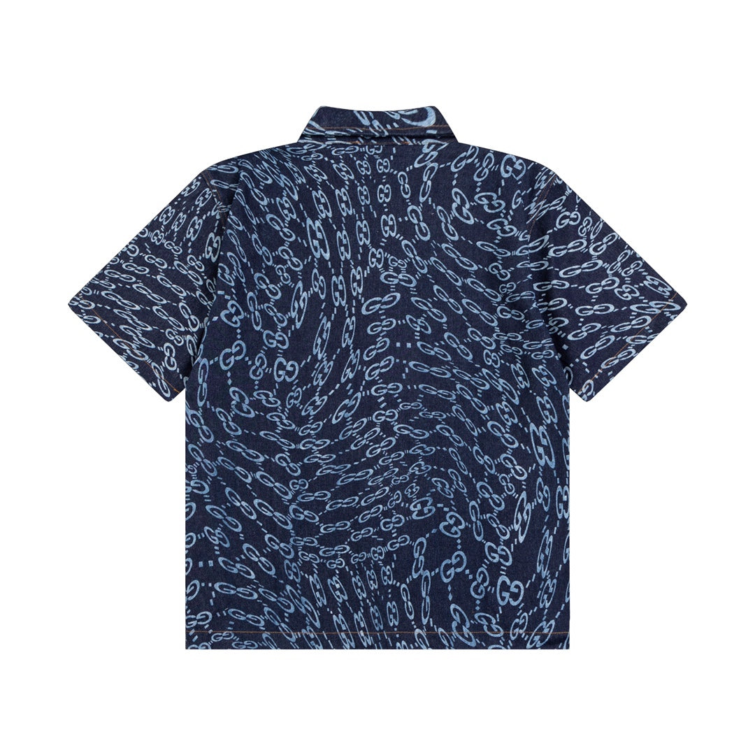 0617 New denim short-sleeved shirt 0617 New denim short-sleeved shirt
