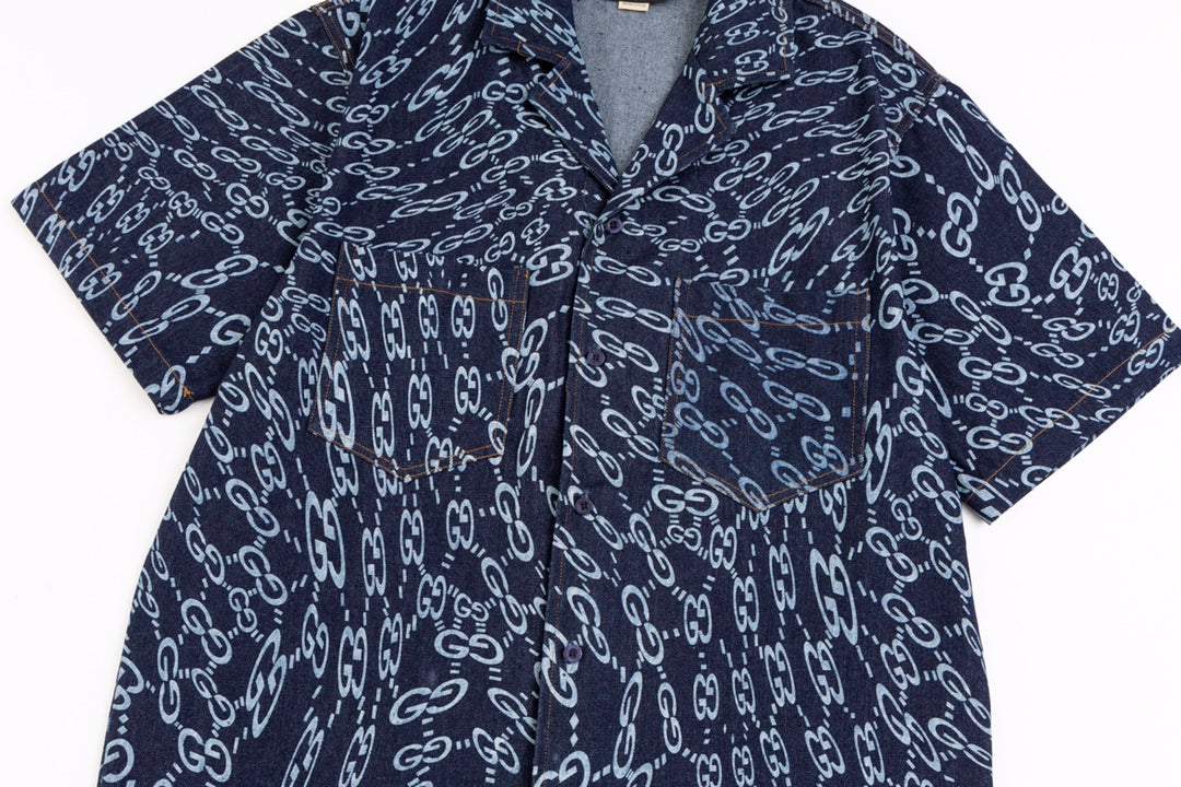 0617 New denim short-sleeved shirt 0617 New denim short-sleeved shirt