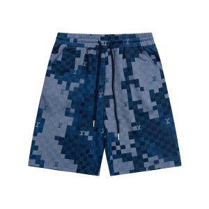 Personality grid knitted shorts