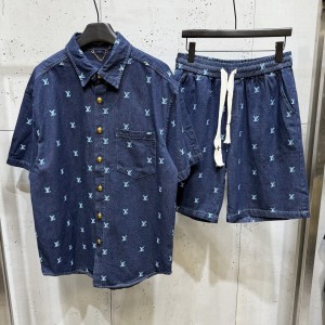 Full letter embroidered denim set