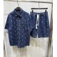 Full letter embroidered denim set Full letter embroidered denim set
