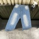 Classic washed blue jacquard jeans Classic washed blue jacquard jeans