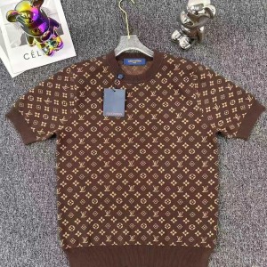 full print short-sleeved knitted t-shirt
