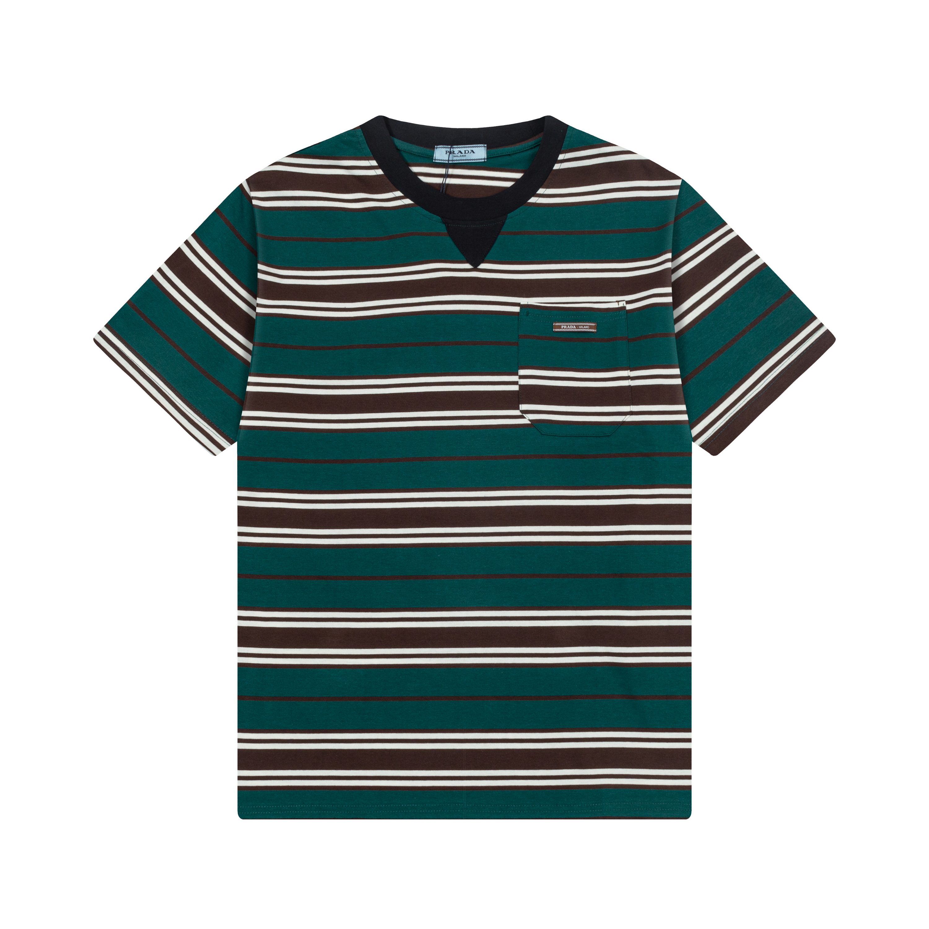 New contrasting striped embroidered T-shirt New contrasting striped embroidered T-shirt
