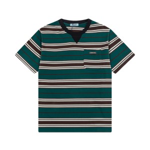 New contrasting striped embroidered T-shirt