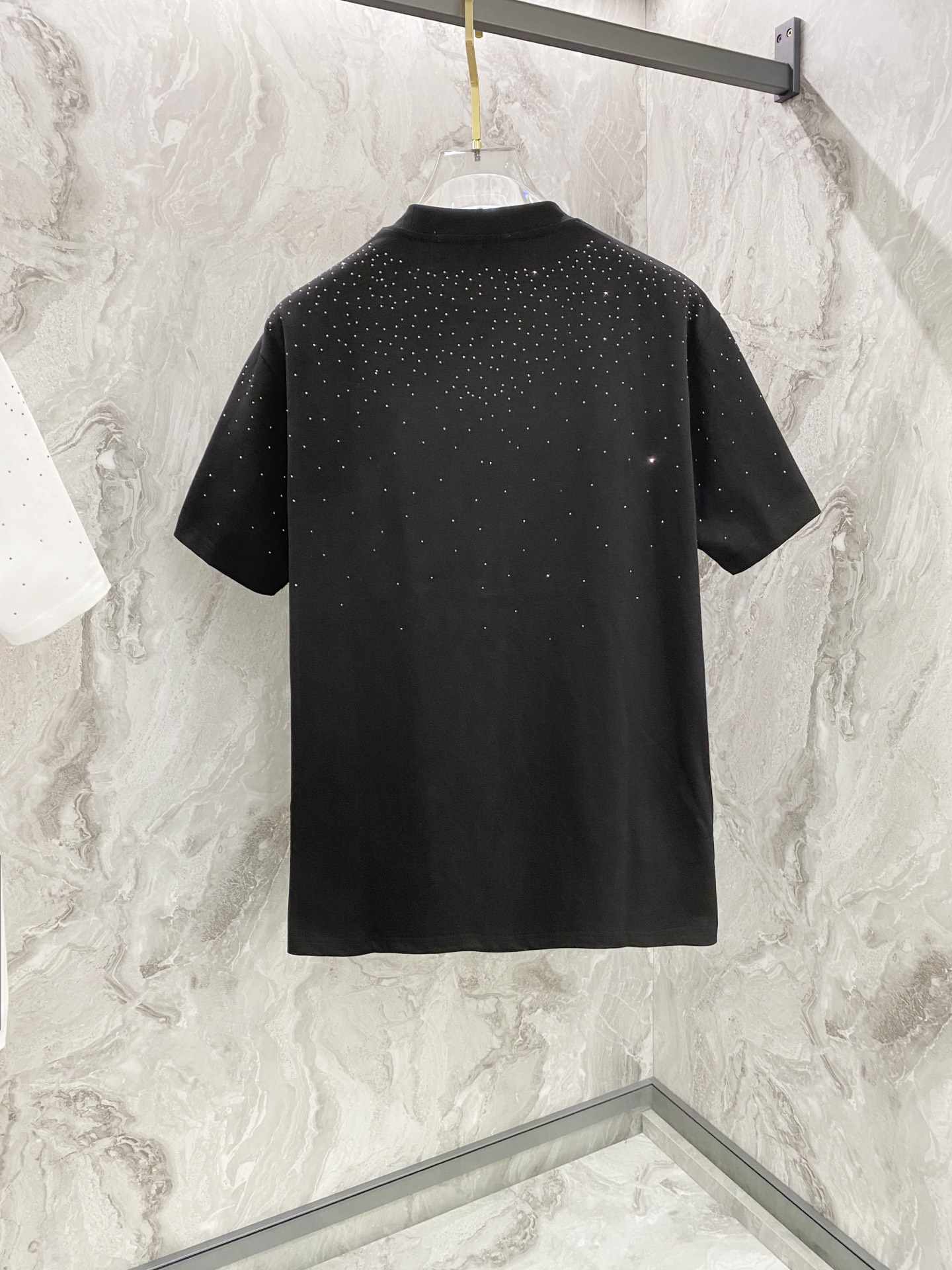 Embroidery band drill personality t-shirt Embroidery band drill personality t-shirt