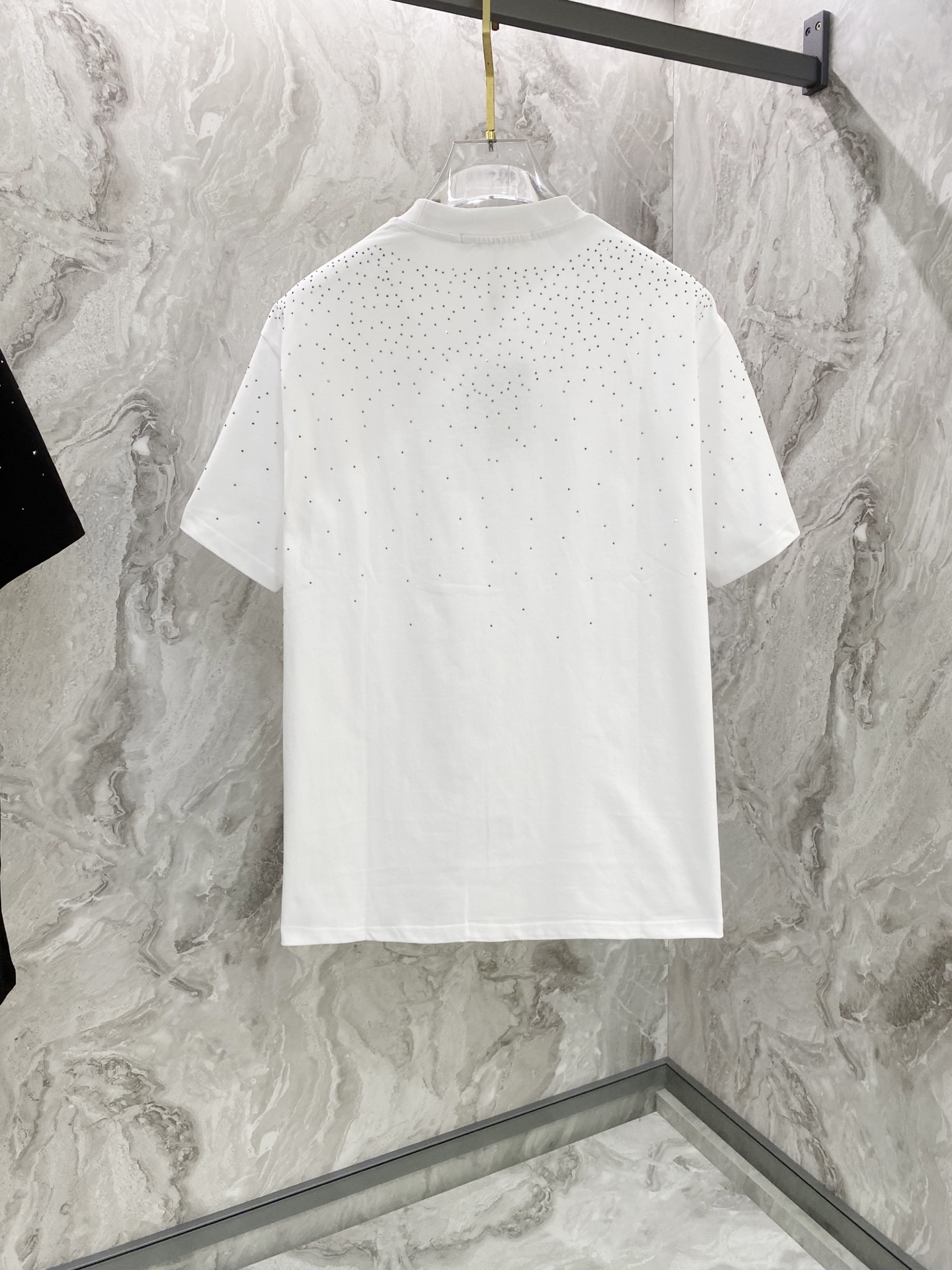 Embroidery band drill personality t-shirt Embroidery band drill personality t-shirt