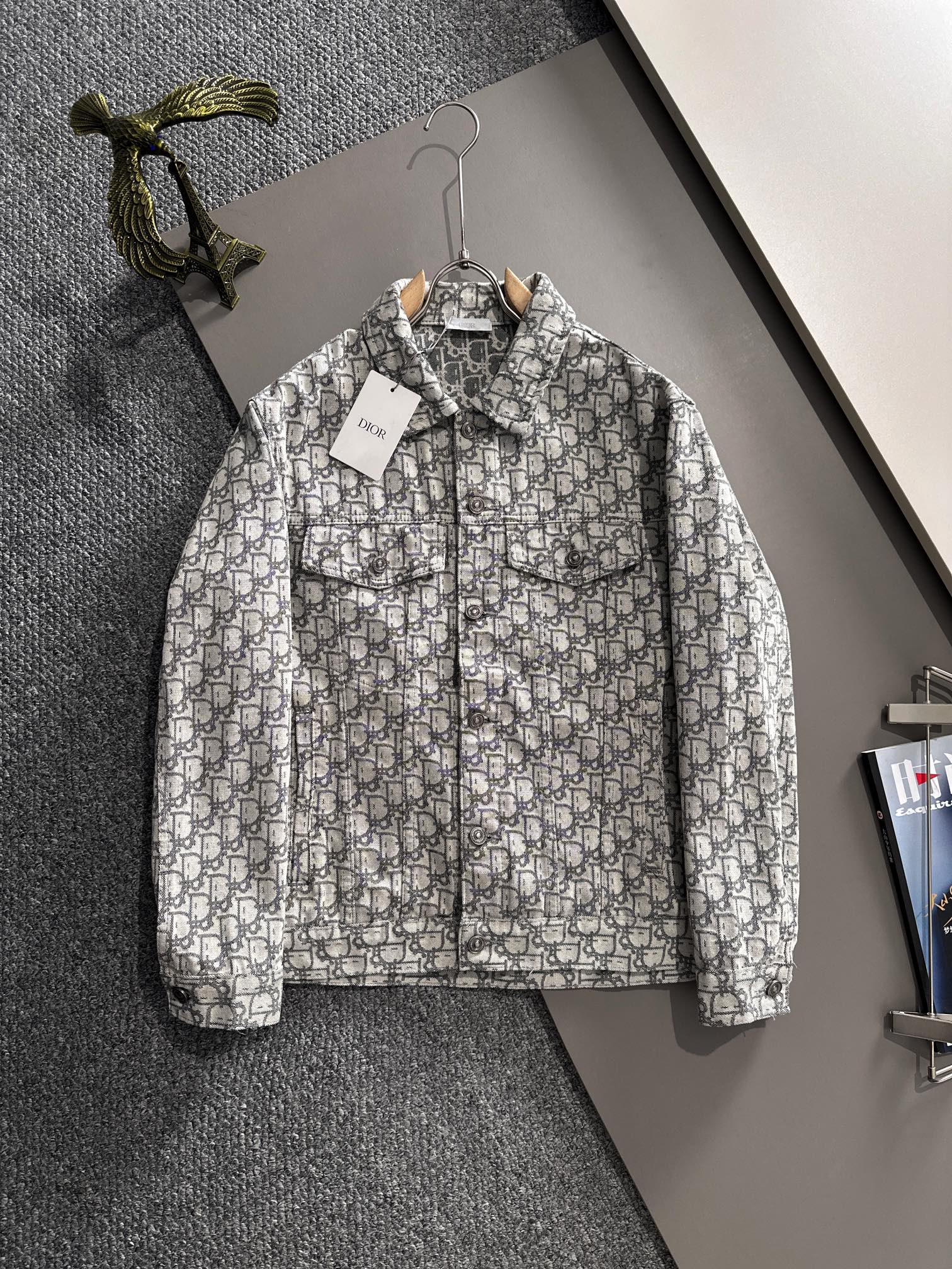 High-end jacquard craft denim jacket High-end jacquard craft denim jacket