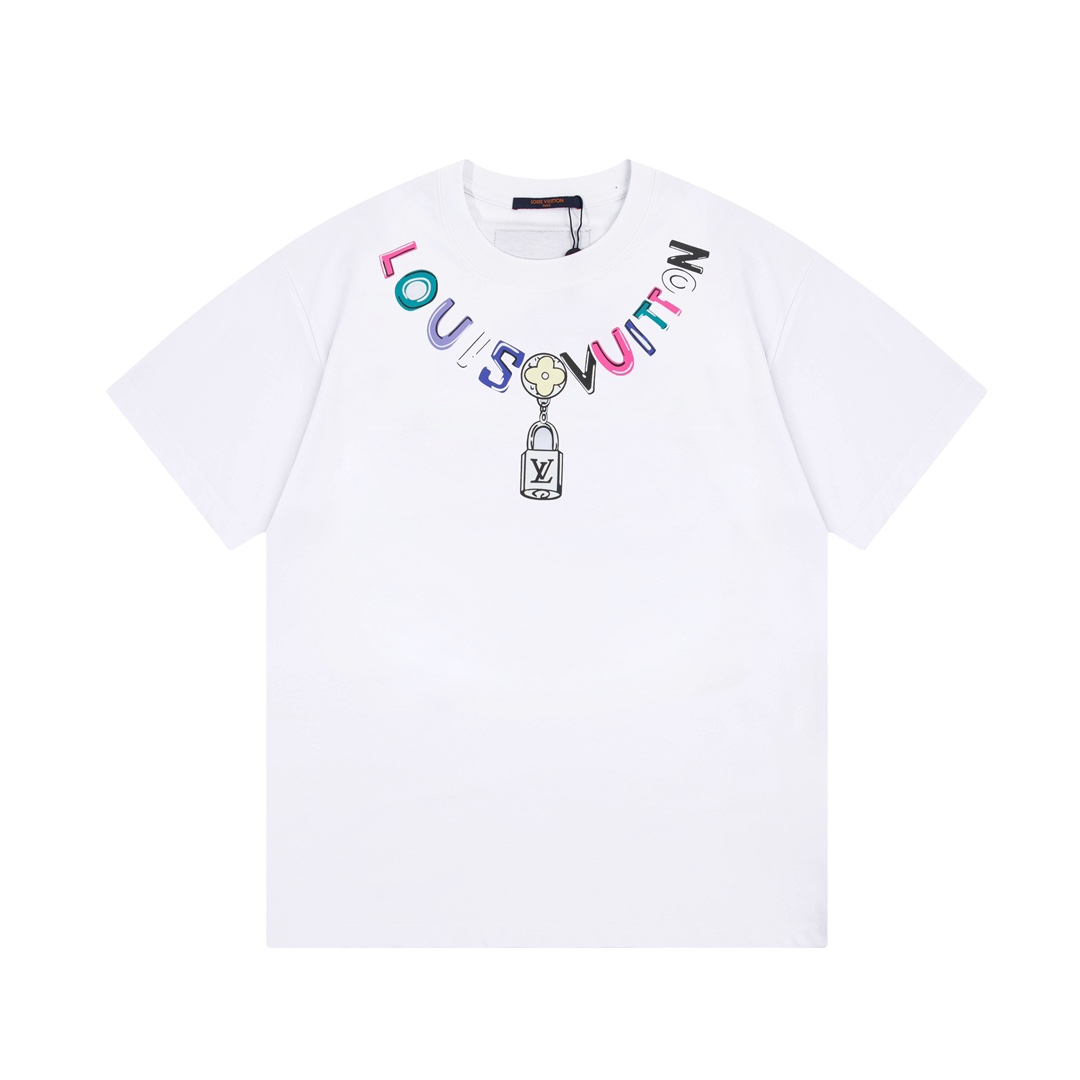 Colorful letters print t-shirt Colorful letters print t-shirt