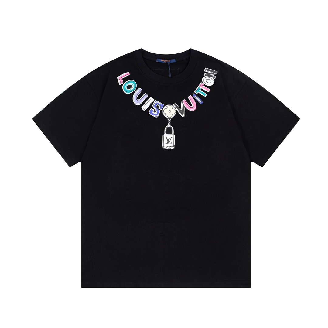 Colorful letters print t-shirt Colorful letters print t-shirt