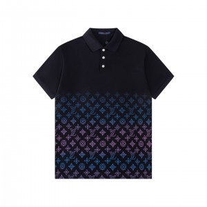 Gradient colour printing polo shirt
