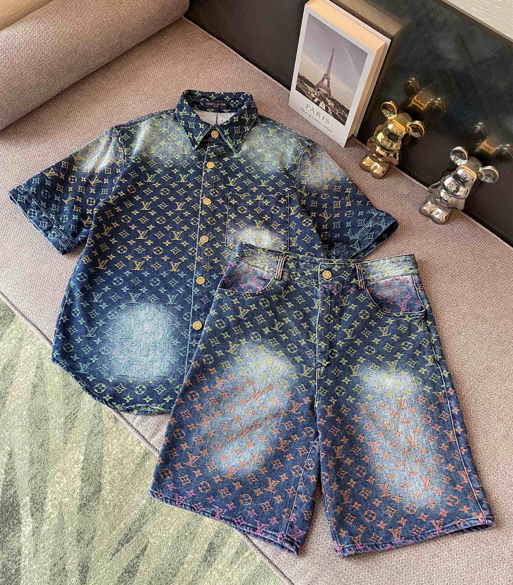Premium craftsmanship new rainbow denim suit Premium craftsmanship new rainbow denim suit