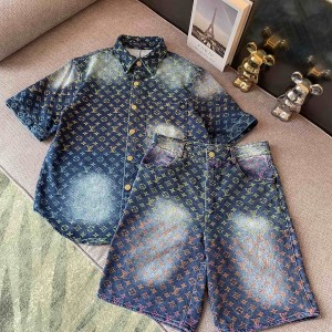 Premium craftsmanship new rainbow denim suit
