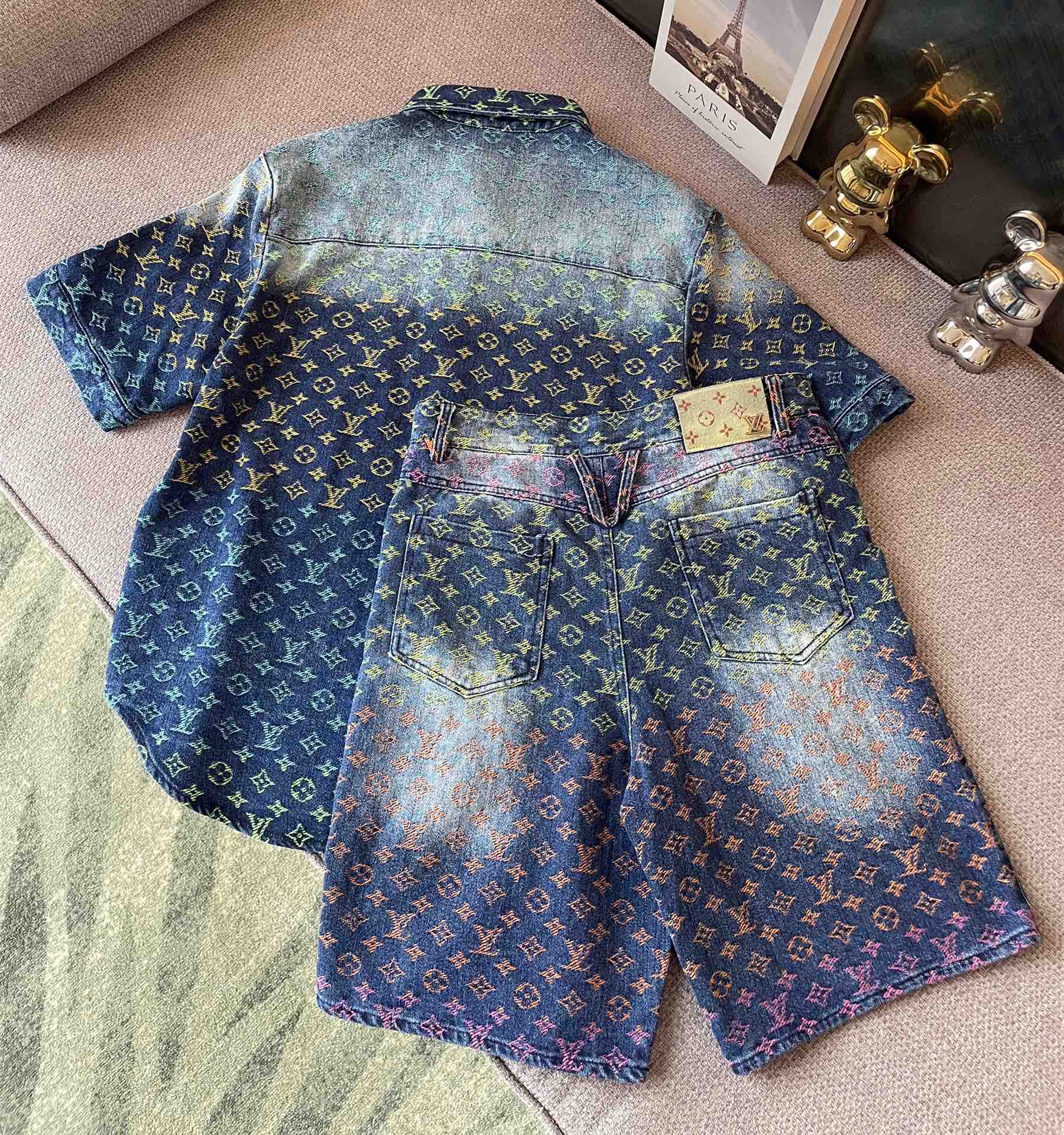 Premium craftsmanship new rainbow denim suit Premium craftsmanship new rainbow denim suit