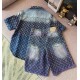 Premium craftsmanship new rainbow denim suit Premium craftsmanship new rainbow denim suit